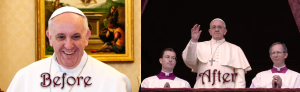 Pope Francis - Newly Installed (March) and Current (December) 2013